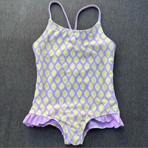 Cat & Jack Lemon Print One Piece Swimsuit - Girls’ Size 6/Small